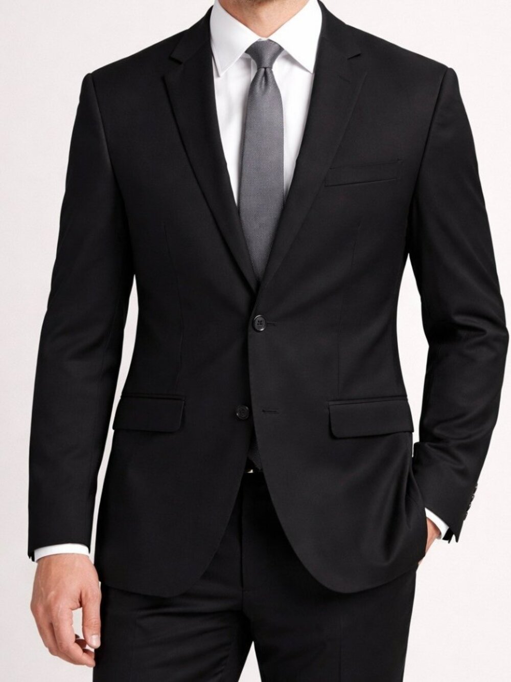 Express Photographer Slim Fit Suit Jacket Blazer Black Men 38 Long